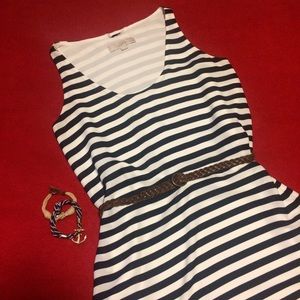 3/$15 💕 Blue and White Striped Loft Swing Dress